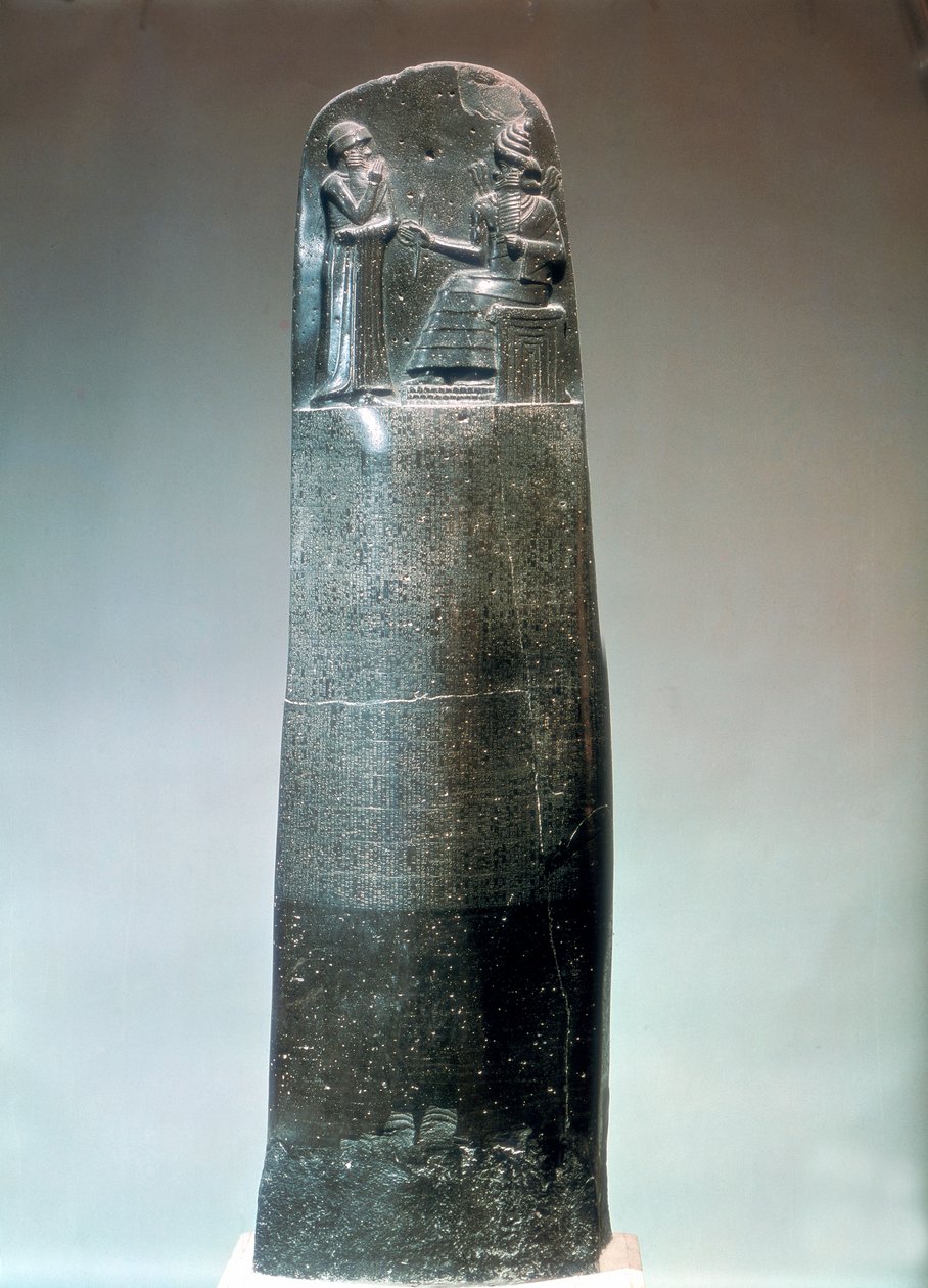Diorit sztélé Hammurapi törvényeivel, Kr.e. 18. században alkotó: Unbekannt