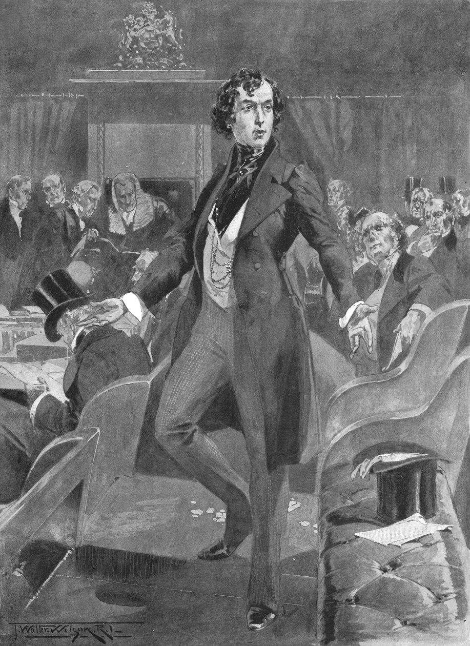 Disraelis első beszéde a londoni alsóházban, 1837. december 7-én, 1901. alkotó: Unbekannt