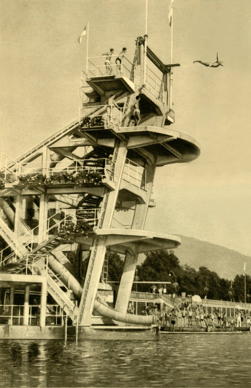 Búvárplatform, Millstatt, Karintia, Ausztria, 1935. alkotó: Unbekannt