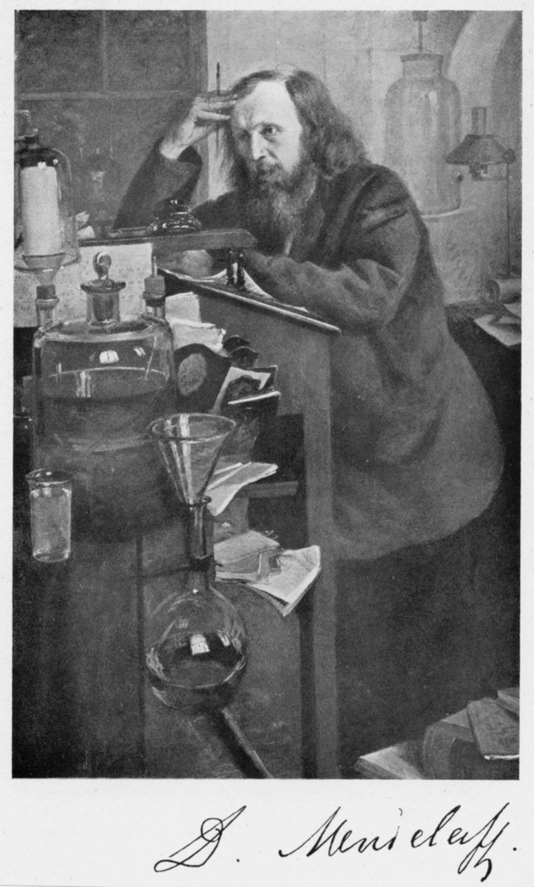 Dmitrij Ivanovics Mengyelejev 1834-1907, orosz kémikus, 1900-as évek alkotó: Unbekannt