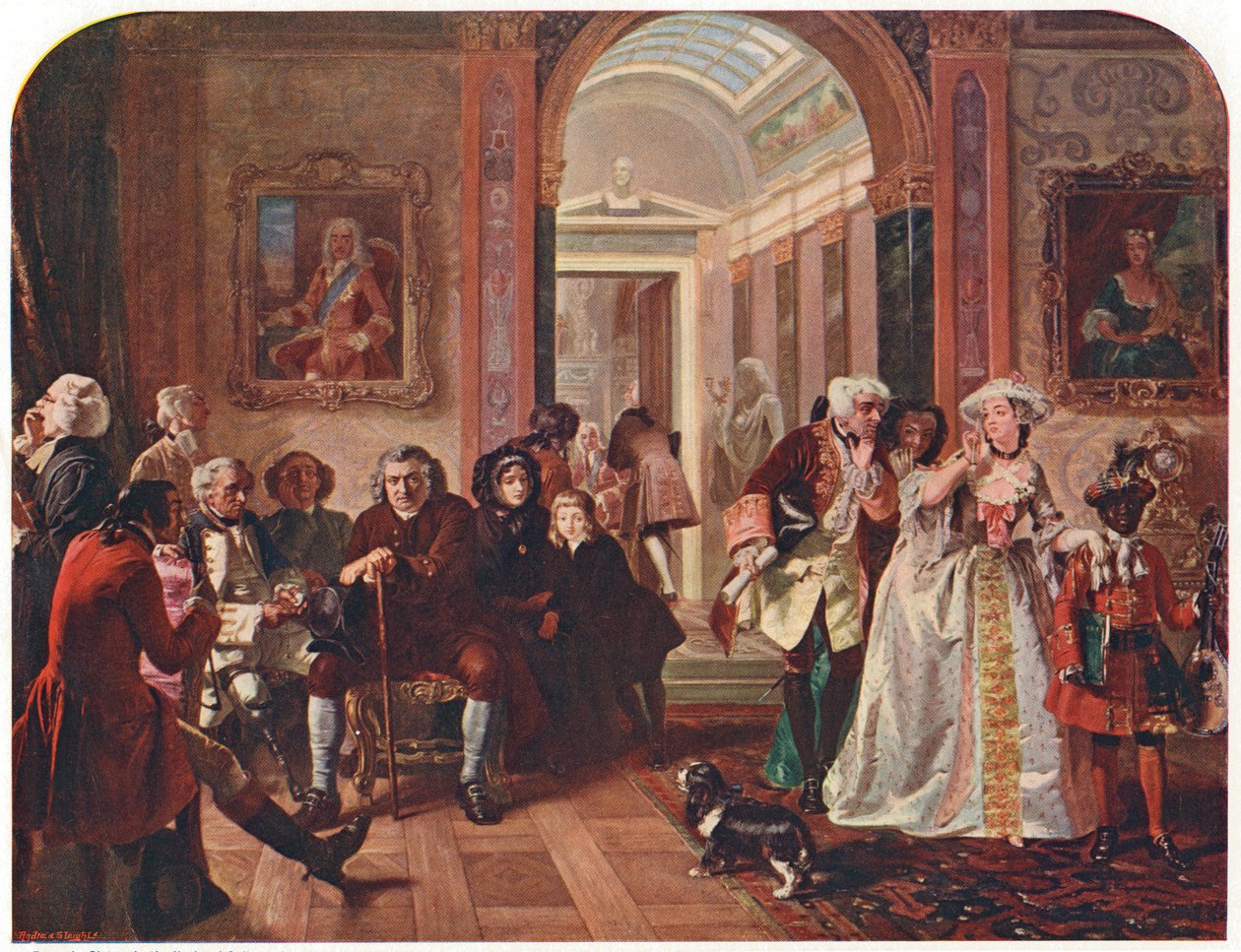 Johnson doktor Lord Chesterfield előszobájában hallgatóságra vár, 1748 alkotó: Unbekannt