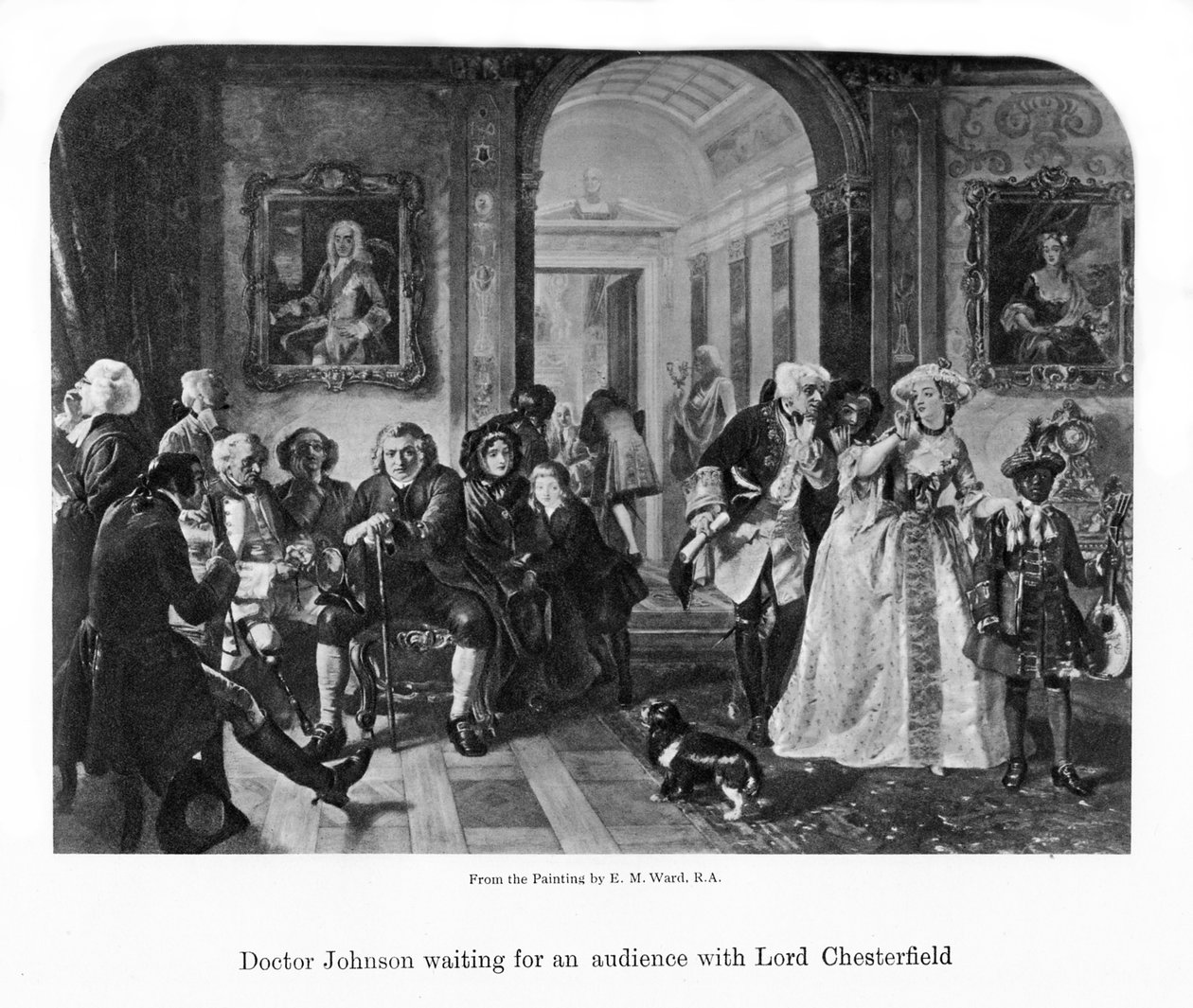Johnson doktor hallgatóságra vár Lord Chesterfieldnél, 19. század alkotó: Unbekannt
