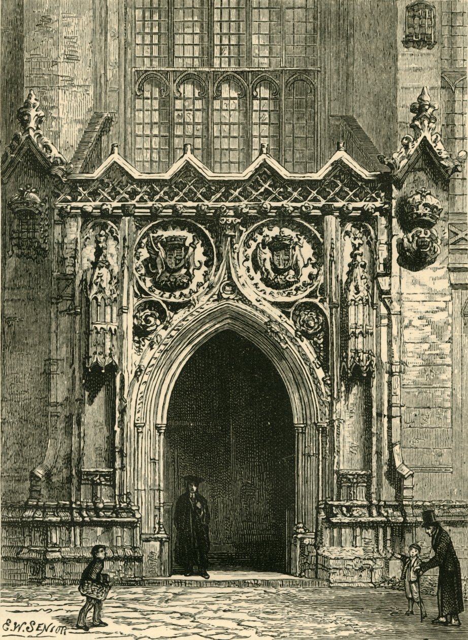 A Kings College Chapel bejárata, 1898. alkotó: Unbekannt