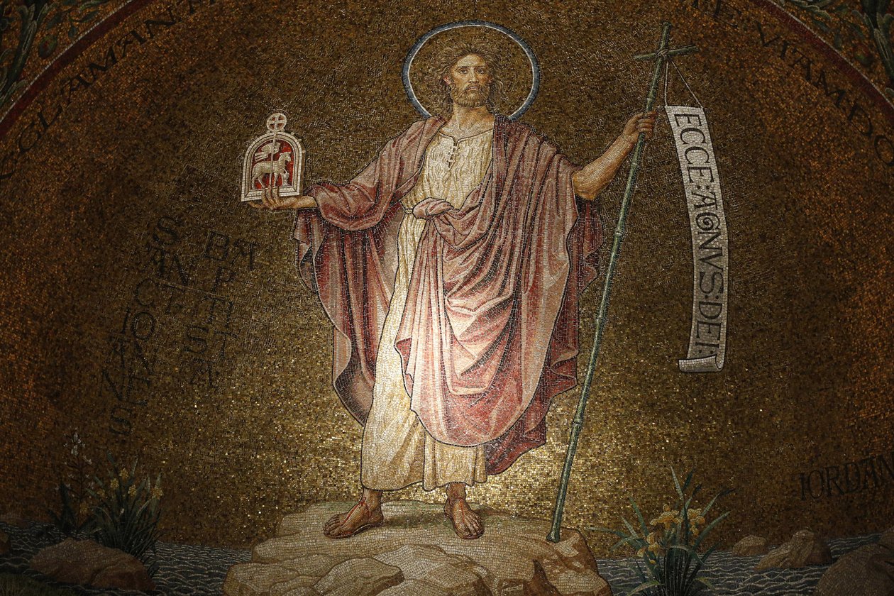 Dormition apátság, Keresztelő János mozaik, Jeruzsálem, Izrael alkotó: Unbekannt