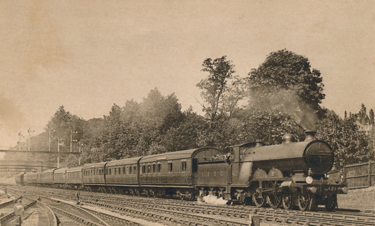 Down Brighton Express South Croydon közelében. Motor 4-4-2, No. 421, c1920. alkotó: Unbekannt