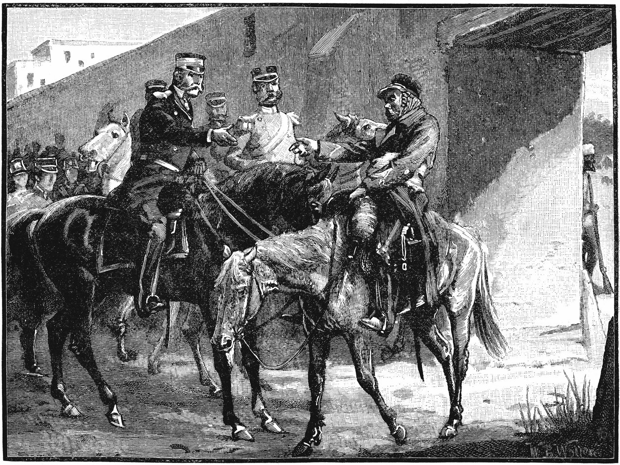 Dr. Brydon megérkezik Jelalabadba brit halálesetekkel, első angol-afgán háborúval, 1842, 1885 alkotó: Unbekannt