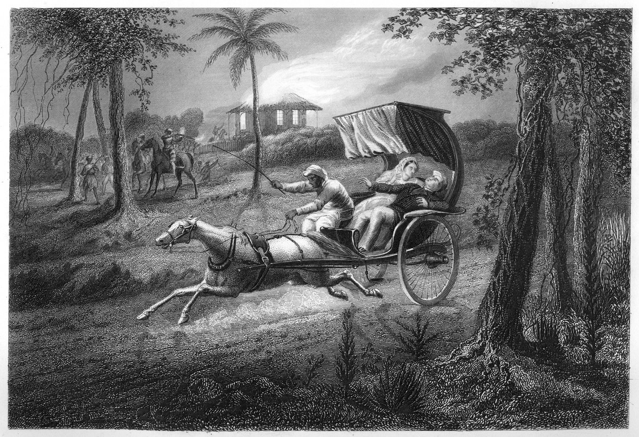 Dr. Grahamet a Sealkote Mutineers lőtte be a buggyjába, 1857, 1860 alkotó: Unbekannt