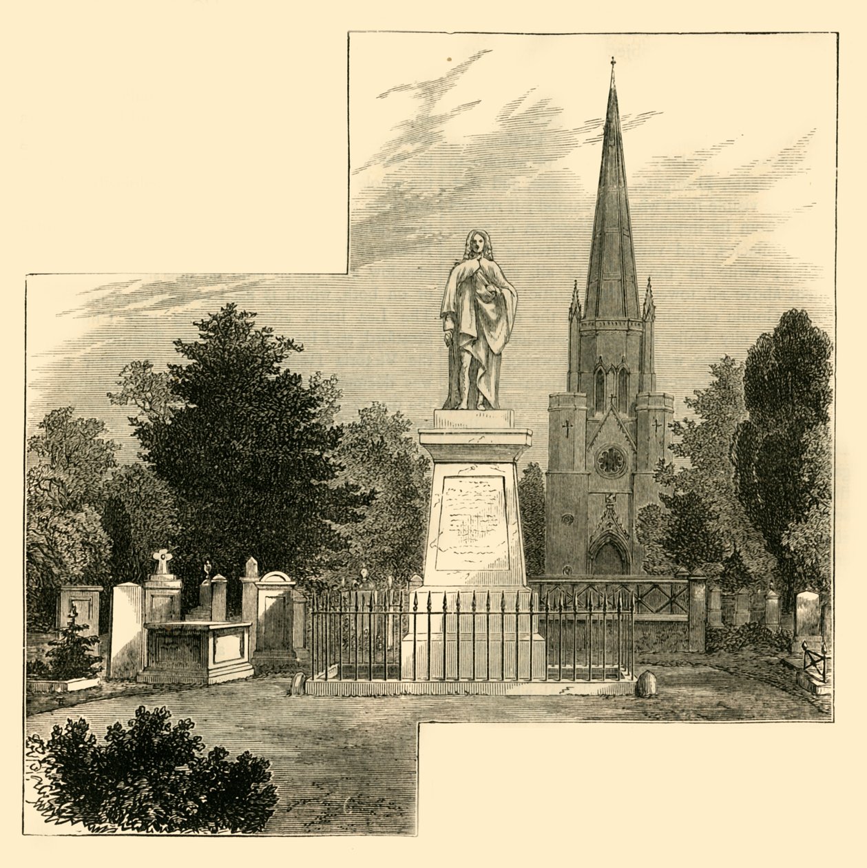 Dr. Watts emlékmű, Abney Park temető, 1876. alkotó: Unbekannt