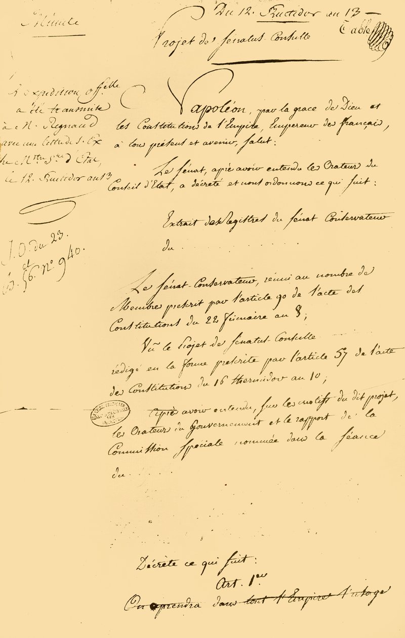 A Gergely-naptár visszaállításának tervezete, 1805. augusztus 29., 1921. alkotó: Unbekannt