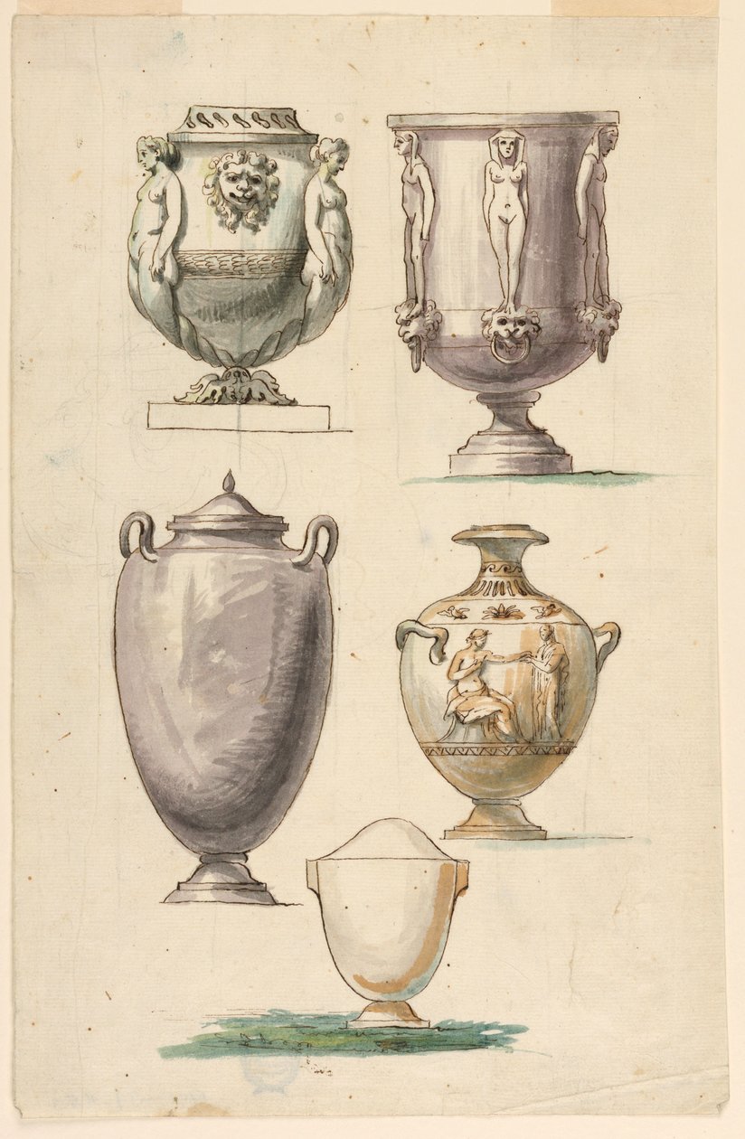 Rajz, Designs for Urns in the antque Style, 18. század vége alkotó: Unbekannt