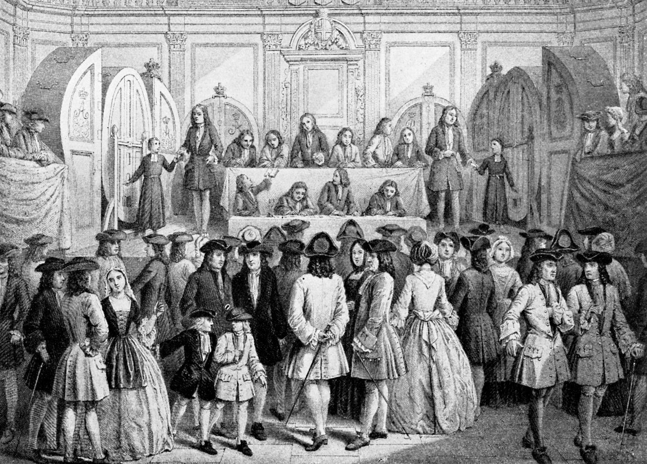 Sorsolás a Guildhallban, 1739, 1920 alkotó: Unbekannt