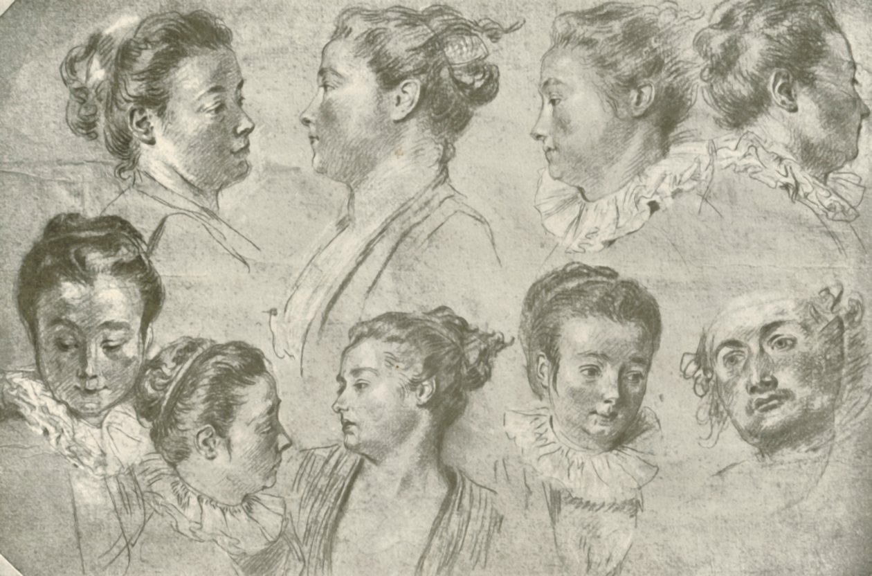 Rajz három krétával, 18. század eleje, 1908. alkotó: Unbekannt