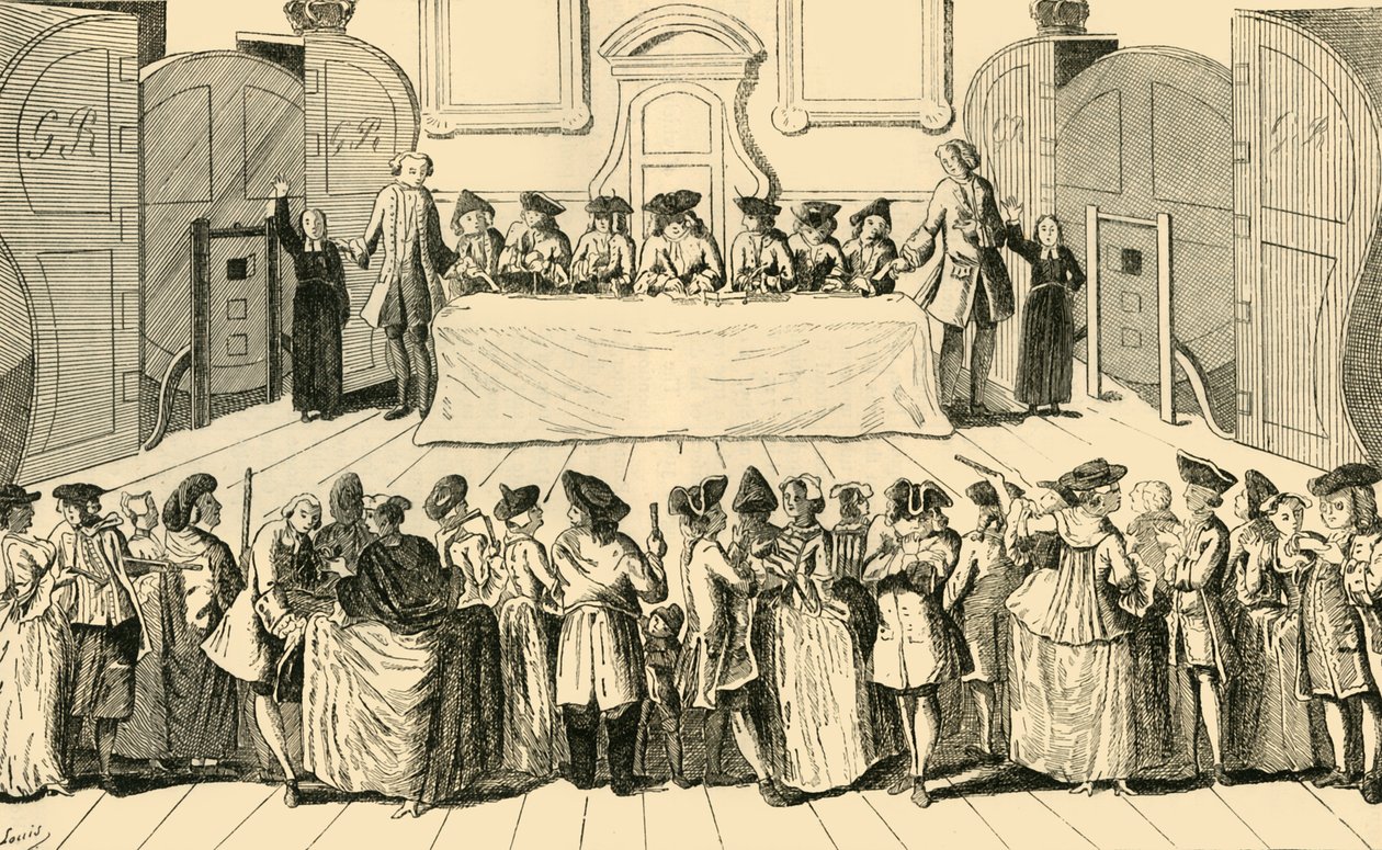 Állami lottó sorsolása Guildhallban, 1751, 1872. alkotó: Unbekannt