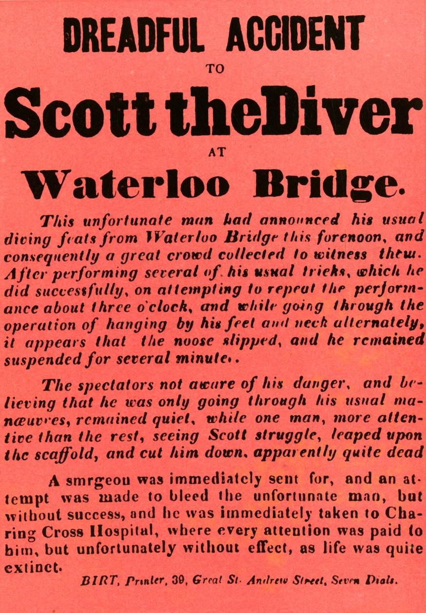 Rettenetes baleset Scott búvárral a Waterloo Bridge-nél, 1841, 1948. alkotó: Unbekannt