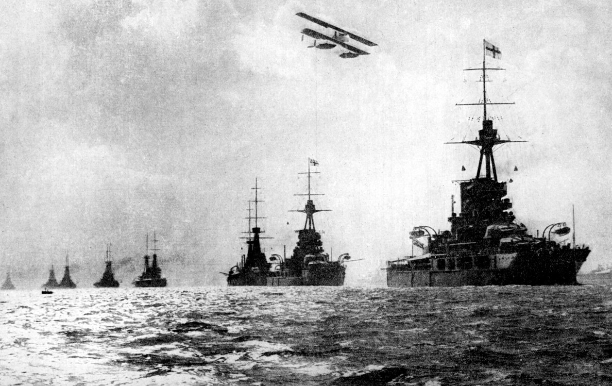 Dreadnoughts és hidroplán, Brit Nagy Flotta, Északi-tenger, Első világháború, 1914 alkotó: Unbekannt