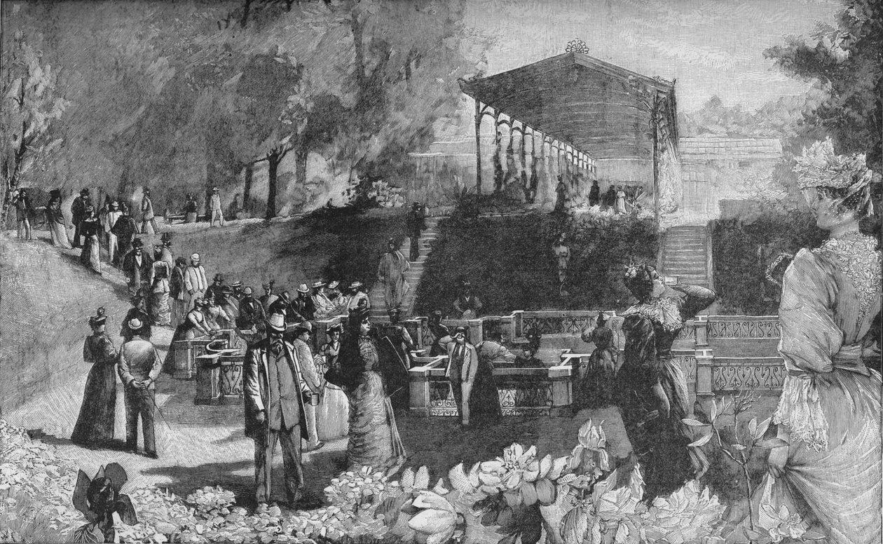 Drinking the Waters Homburgban, 1900 alkotó: Unbekannt