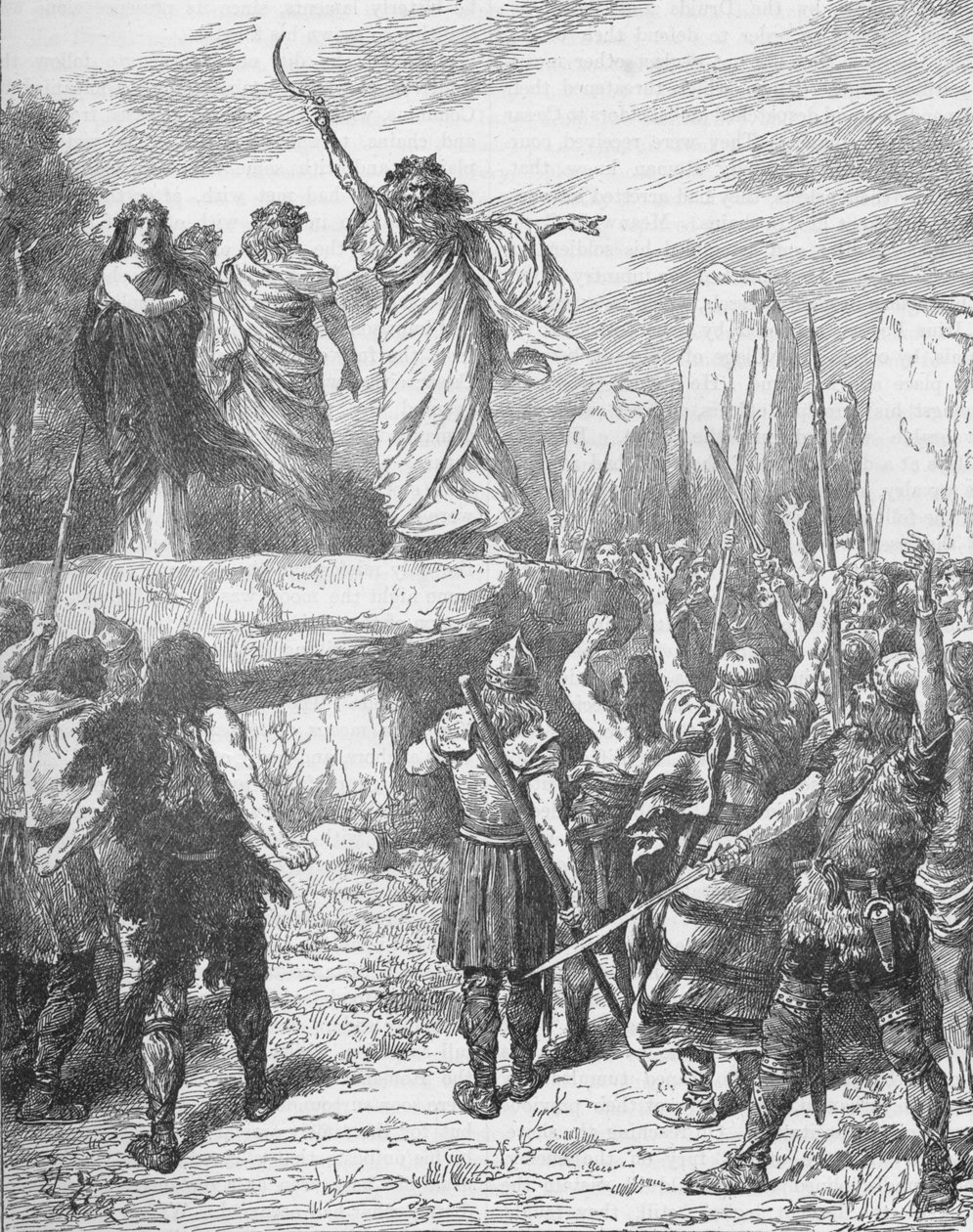 Druidák, akik arra buzdítják a briteket, hogy ellenezzék a rómaiak partraszállását, 43, 1905 alkotó: Unbekannt