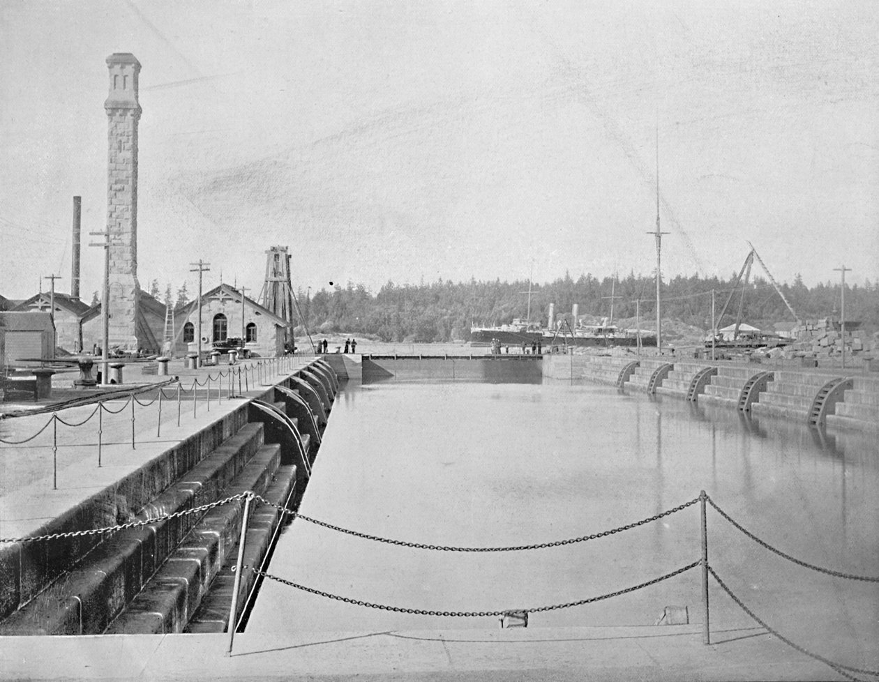 Szárazdokk az Esquimaltban, British Columbia, 1897. alkotó: Unbekannt