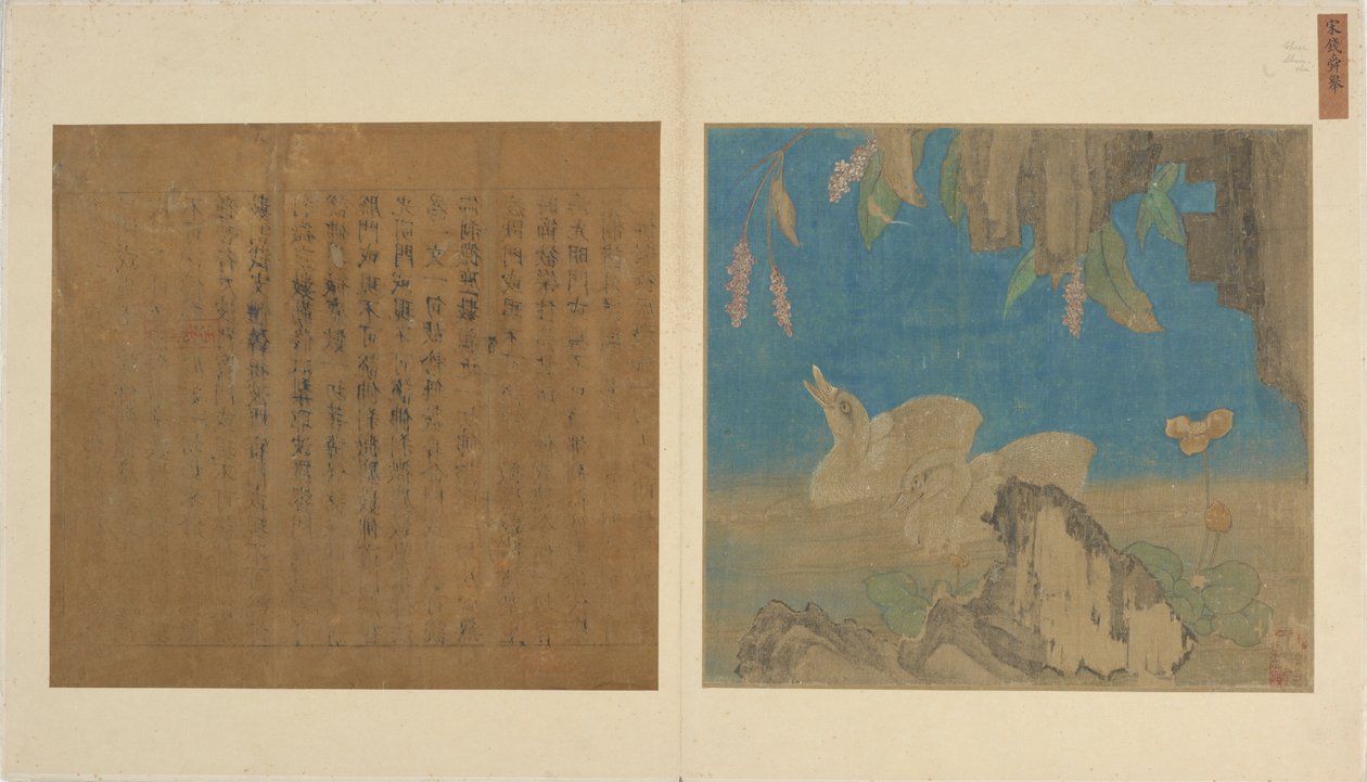 Kacsák, sziklák és virágok, Ming-dinasztia, 1368-1644. alkotó: Unbekannt