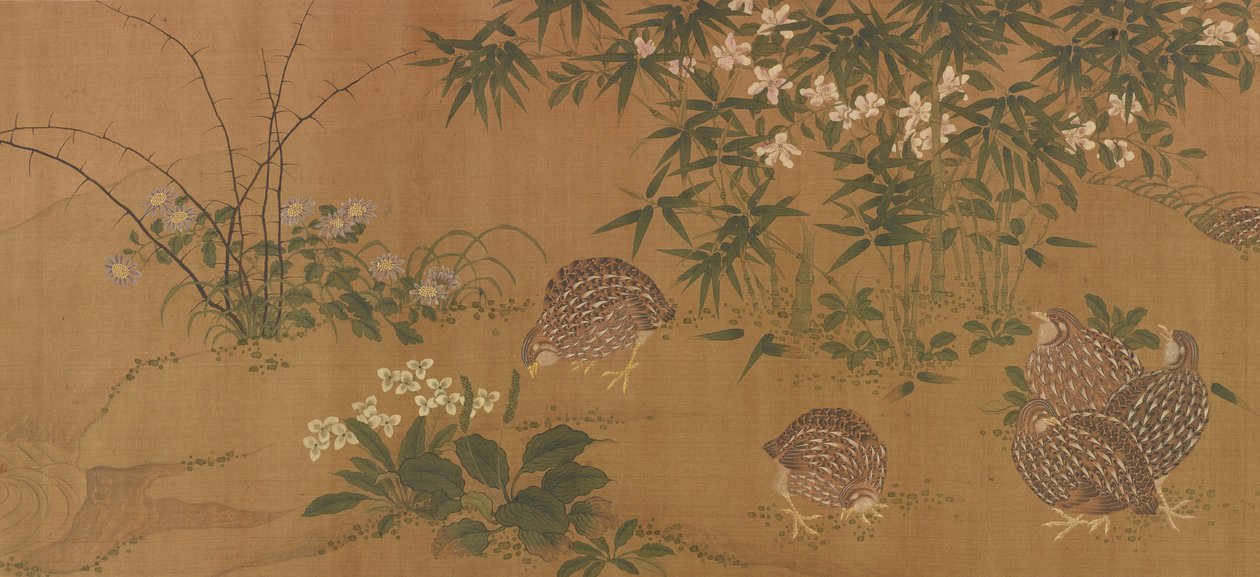 Kacsák, virágok és fürj, Ming-dinasztia, 1368-1644. alkotó: Unbekannt