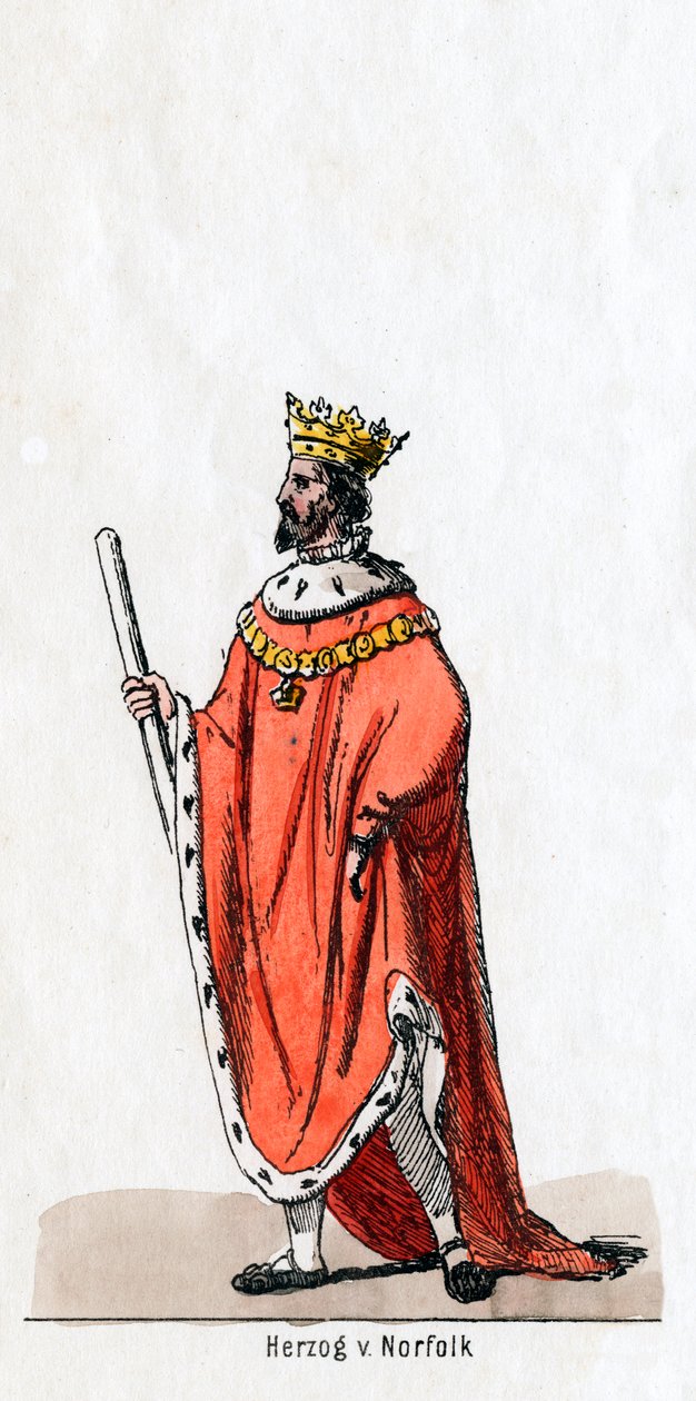 Norfolk hercege, Shakespeare VIII. Henrik drámájának jelmezterve, 19. század. alkotó: Unbekannt
