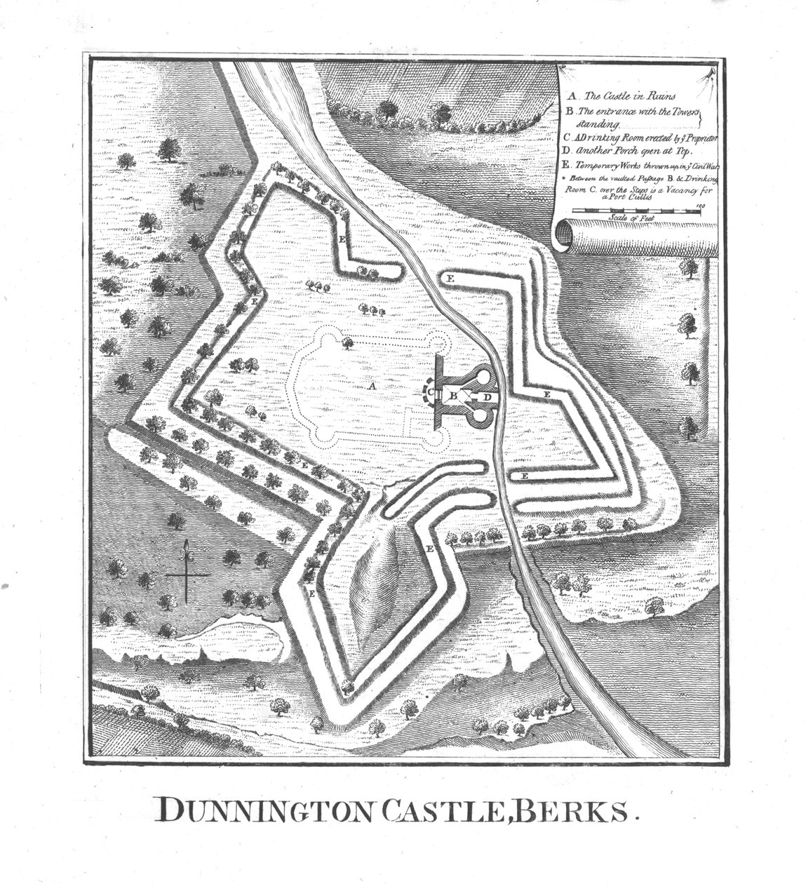 Dunnington Castle, Berks., 18. század vége alkotó: Unbekannt