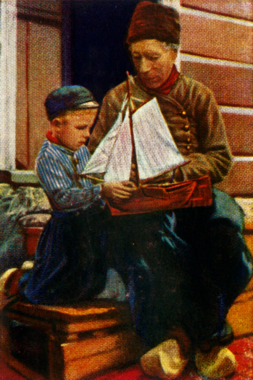 Holland apa és fia hagyományos ruhában, 1928. alkotó: Unbekannt