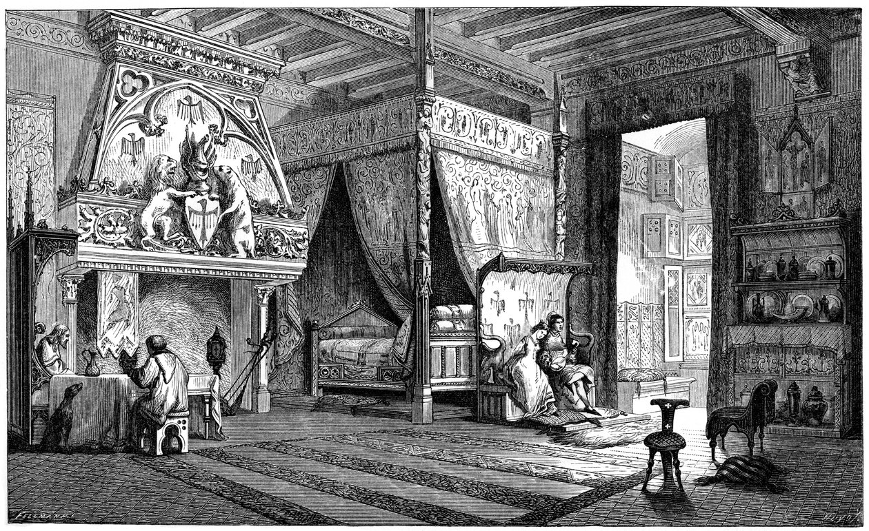 14. századi seigneur lakószobája, 1870 alkotó: Unbekannt