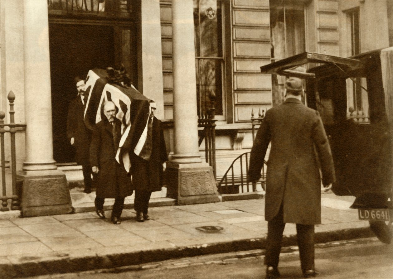 Earl Haigs koporsóját abból a házból hordják, ahol meghalt, London, 1928. január 29., 1935. alkotó: Unbekannt
