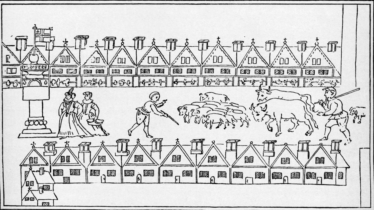 Eastcheap Market, London, c1598 1904 alkotó: Unbekannt