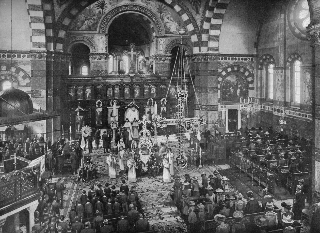 Húsvét vasárnapi istentisztelet a görög templomban, Bayswater, London, 1903 1903 alkotó: Unbekannt
