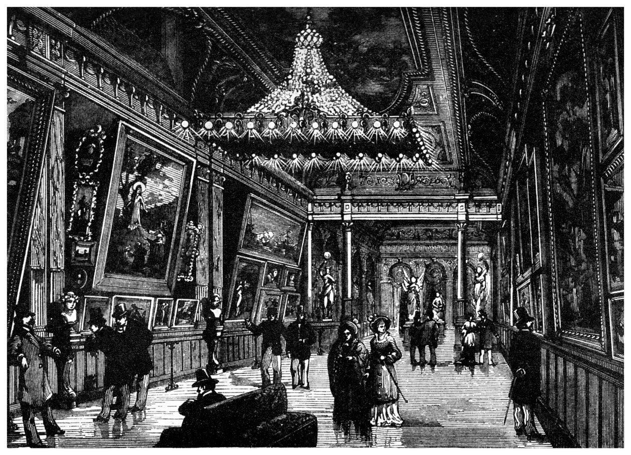Edisons izzólámpák világítanak egy New York-i művészeti galériában, 1882 1956 alkotó: Unbekannt