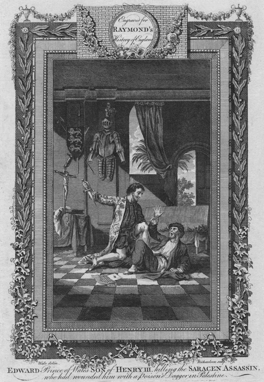 Edward walesi herceg, III. Henrik fia, aki megöli a szaracén bérgyilkost, c1787 alkotó: Unbekannt