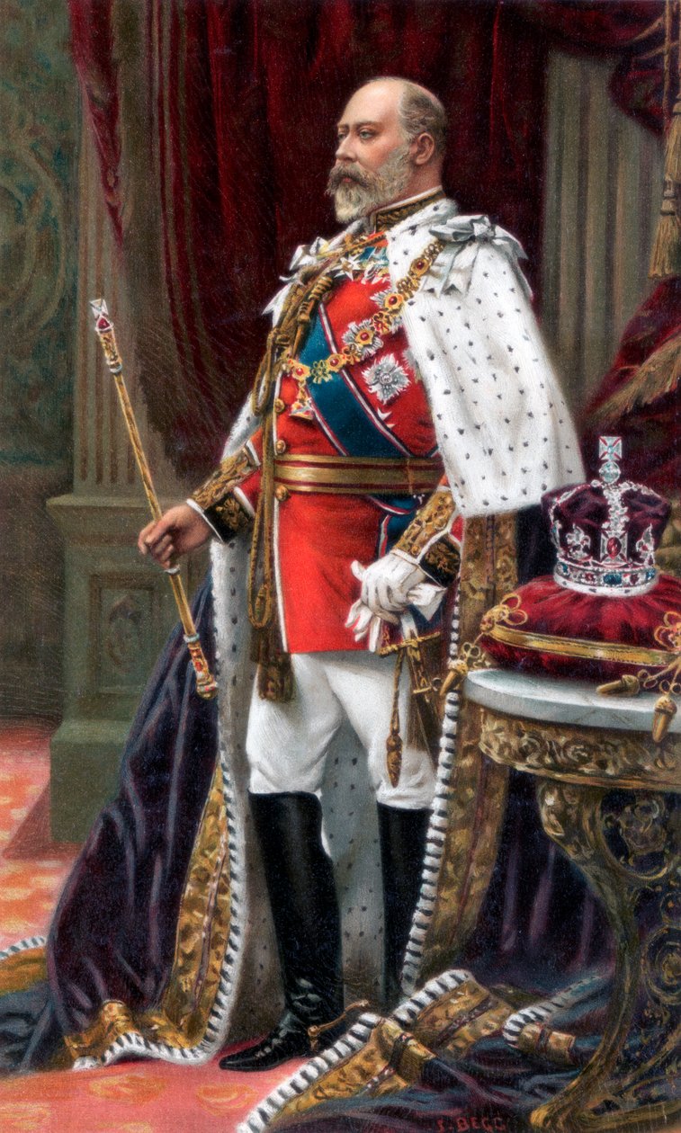 VII. Edward teljes koronázási köntösben, 1902 alkotó: Unbekannt