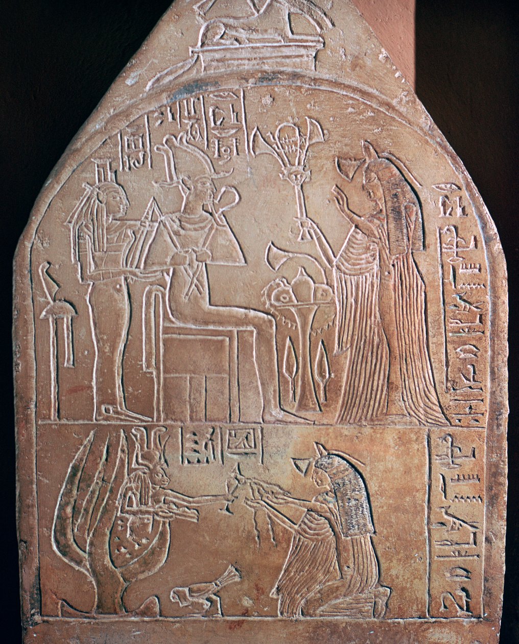 Egyiptomi részlet egy énekes temetési sztéléjéről Amon templomában alkotó: Unbekannt