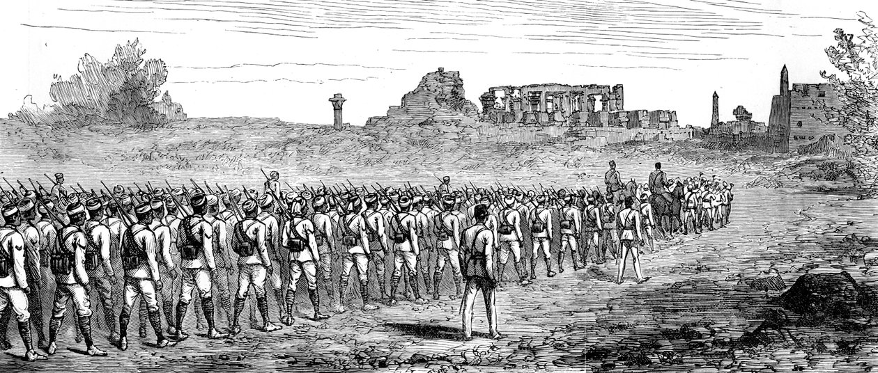 Egyiptomi csapatok Karnakban, Egyiptom 1889 alkotó: Unbekannt
