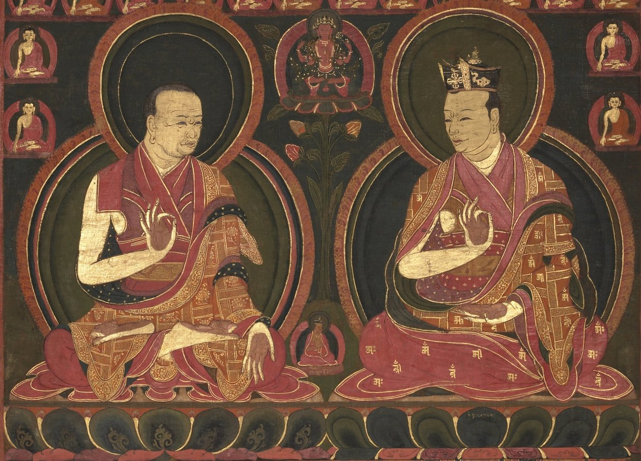 Nyolcadik Karmapa, Mikjo Dordzse (1507-1554) és tanára, az Első Sangye Nyenpa alkotó: Unbekannt