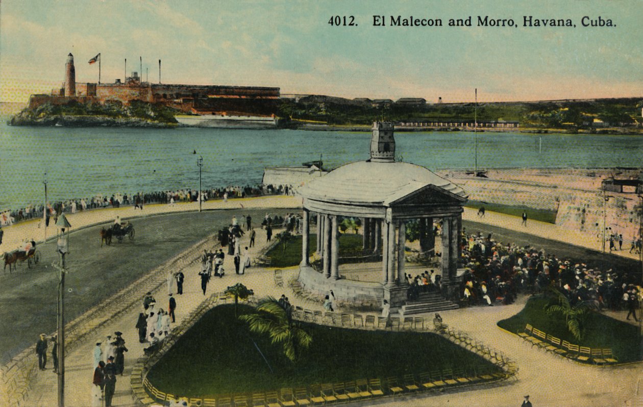 El Malecon és Morro, Havanna, Kuba, 1915. alkotó: Unbekannt