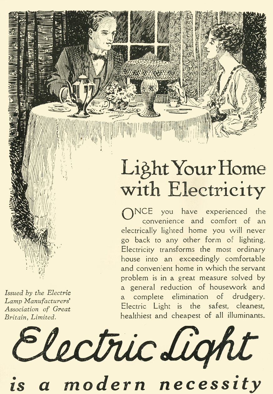 Az elektromos világítás modern szükséglet, 1920. alkotó: Unbekannt