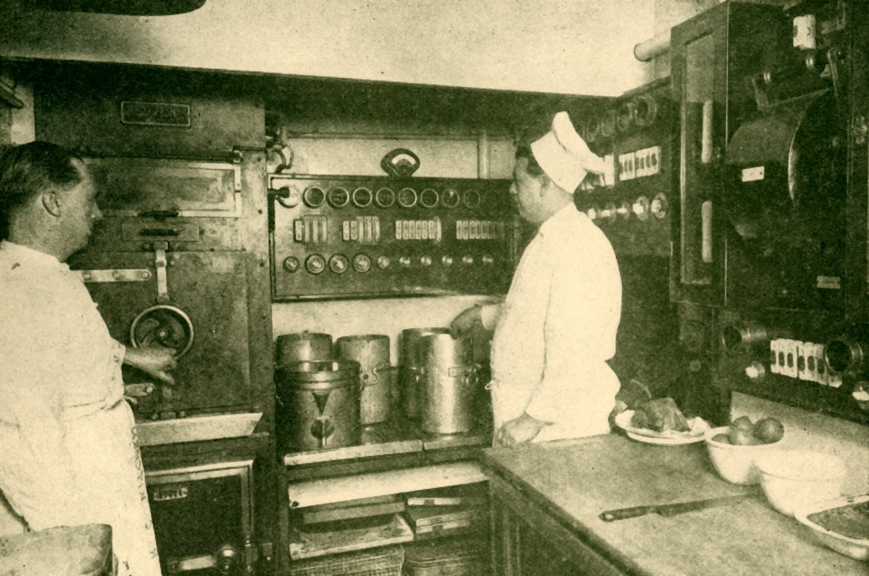 Elektromosan felszerelt vonatkonyha, London és Északkeleti Vasút, 1930. alkotó: Unbekannt