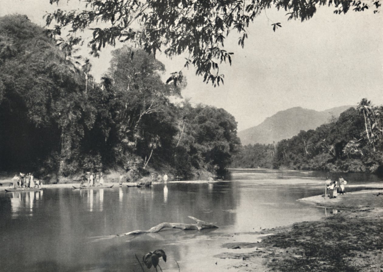Elefántfürdőhely a Mahavaligangán, Kandy közelében, 1926 alkotó: Unbekannt