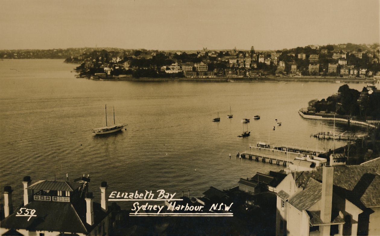 Elizabeth Bay, Sydney kikötője. N.S.W., . alkotó: Unbekannt