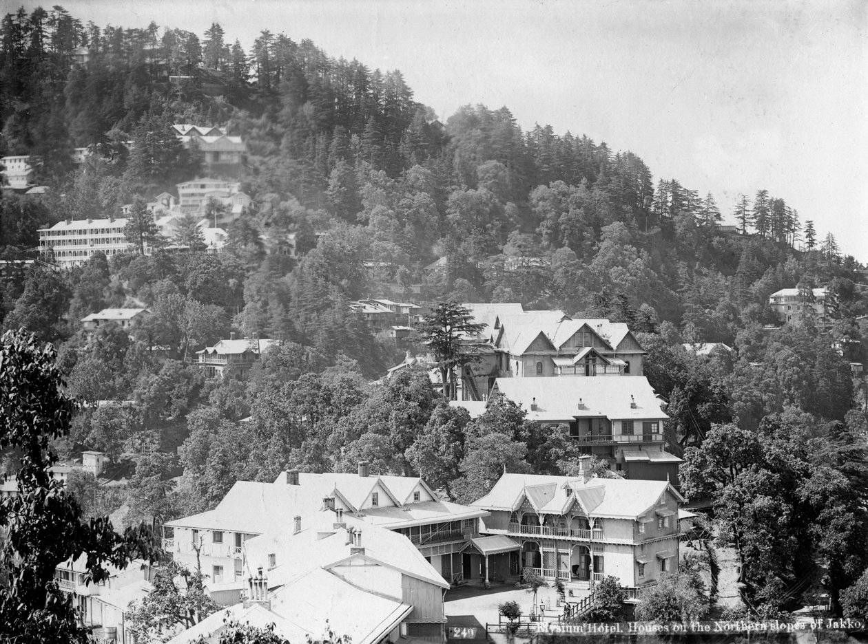 Elysium Hotel, házak Jakko északi lejtőin, Shimla, India, XX. század eleje alkotó: Unbekannt