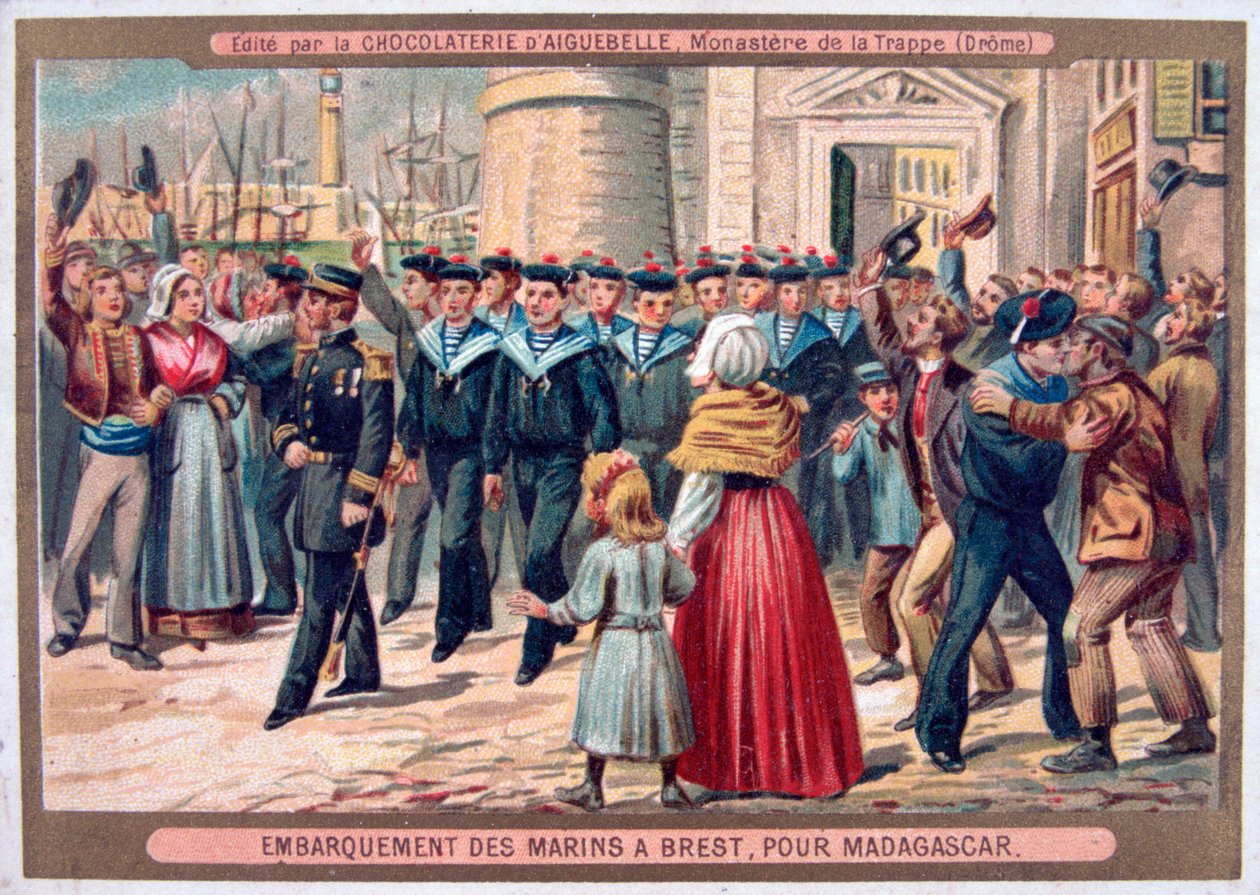 A tengerészgyalogság beszállása Brestben Madagaszkár felé, 1883 alkotó: Unbekannt