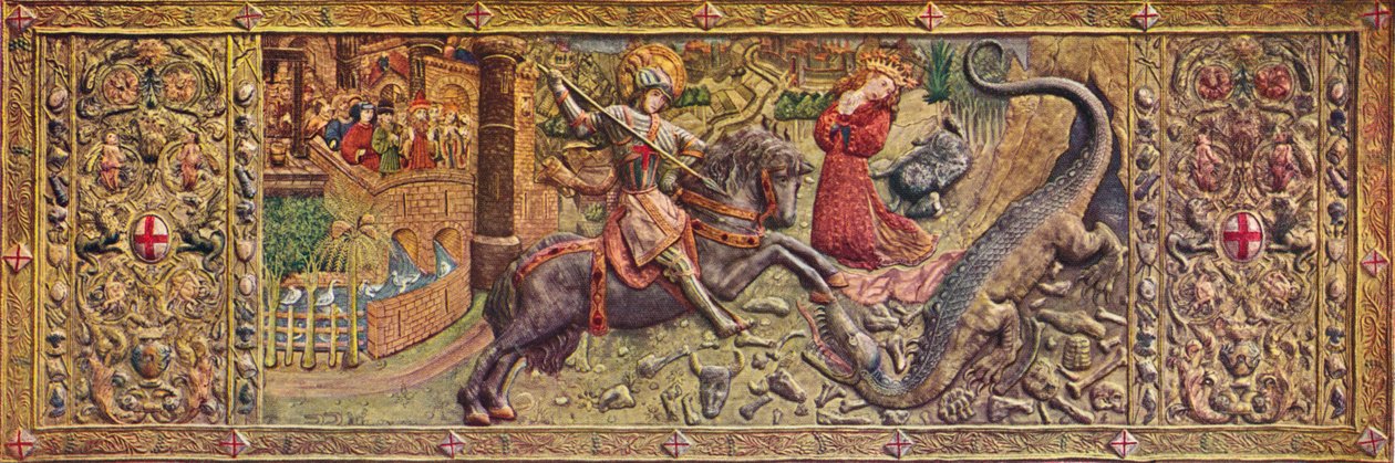 Szent György hímzett elülső oltárképe, a Palau de la Generalitatból, XV. század alkotó: Unbekannt