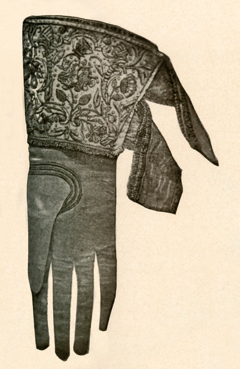 Hímzett kesztyű, XVII. század, 1937. alkotó: Unbekannt