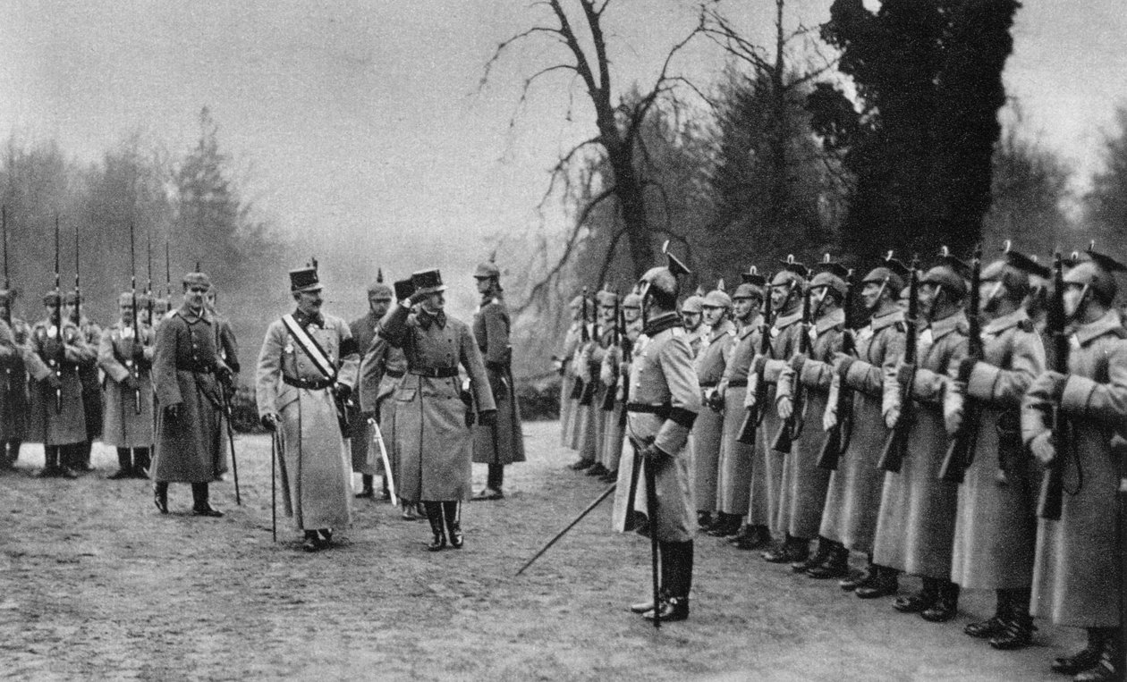 I. Károly osztrák császár meglátogatja II. Vilmos császárt a hadsereg főhadiszállásán, I. világháború, 1917 alkotó: Unbekannt
