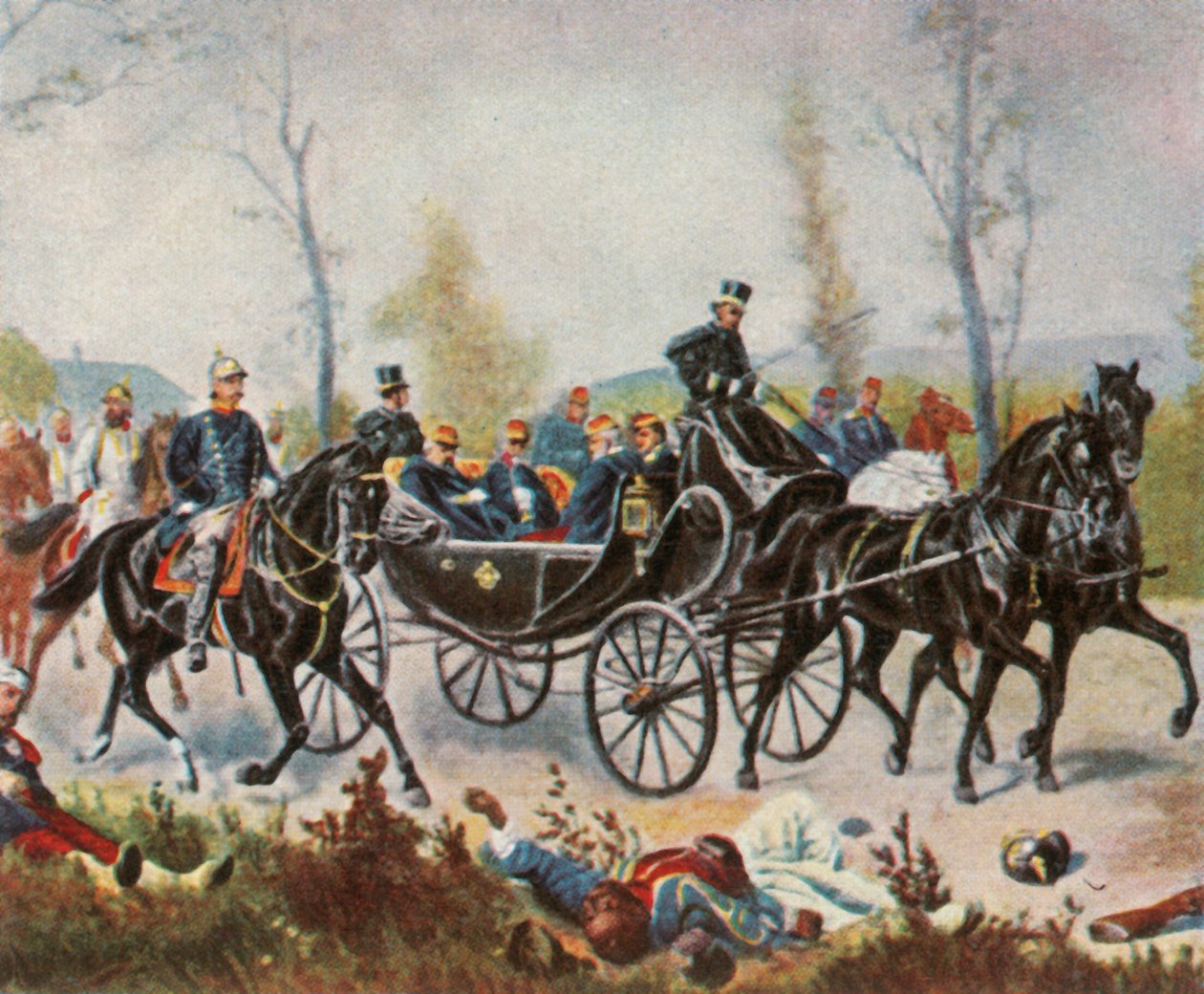 Napóleon császárt Bismarck elviszi a királyhoz 1870. szeptember 2-án, 1936. alkotó: Unbekannt