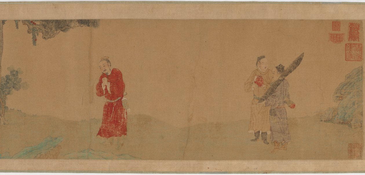 Shi Le császár egy buddhista szerzeteset tisztel, 1368-1644. alkotó: Unbekannt