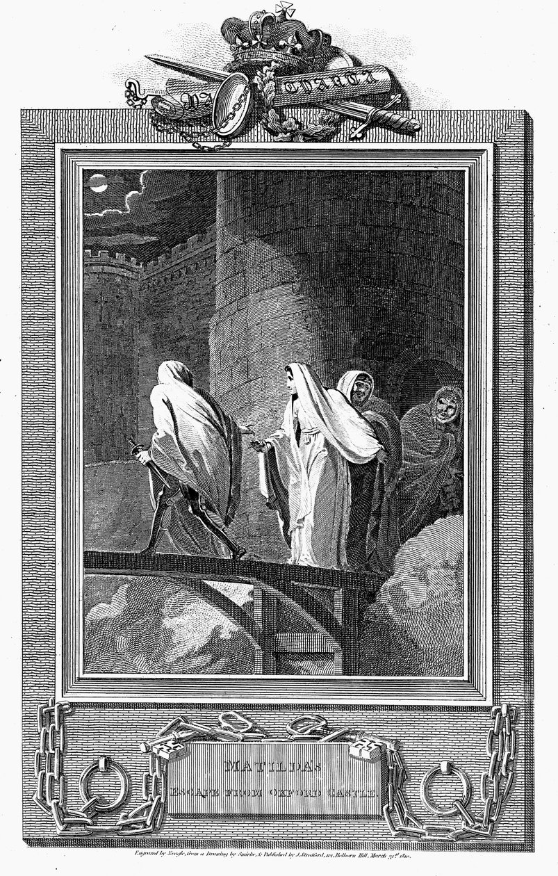 Matilda császárnő menekül az ostromlott oxfordi kastélyból, 1142 c19. század alkotó: Unbekannt